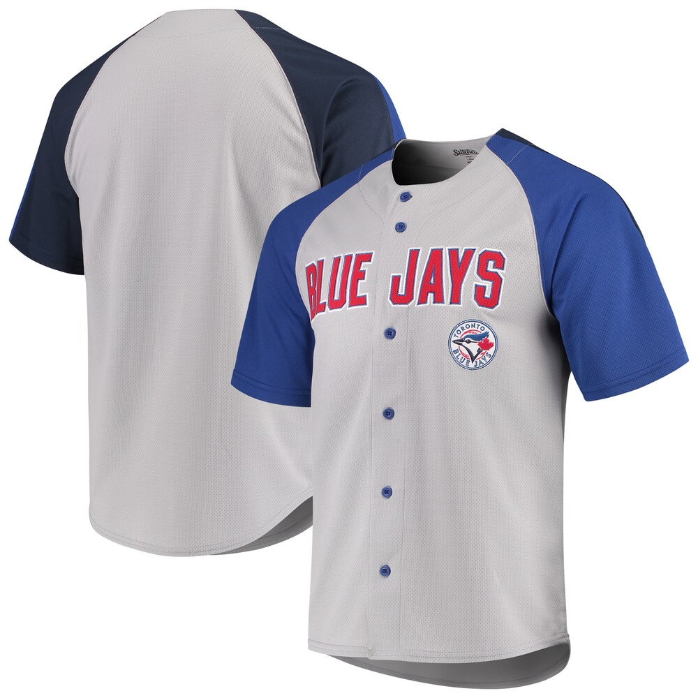 Toronto Blue Jays Stitches Lightweight Mesh Jersey - Gray/navy
