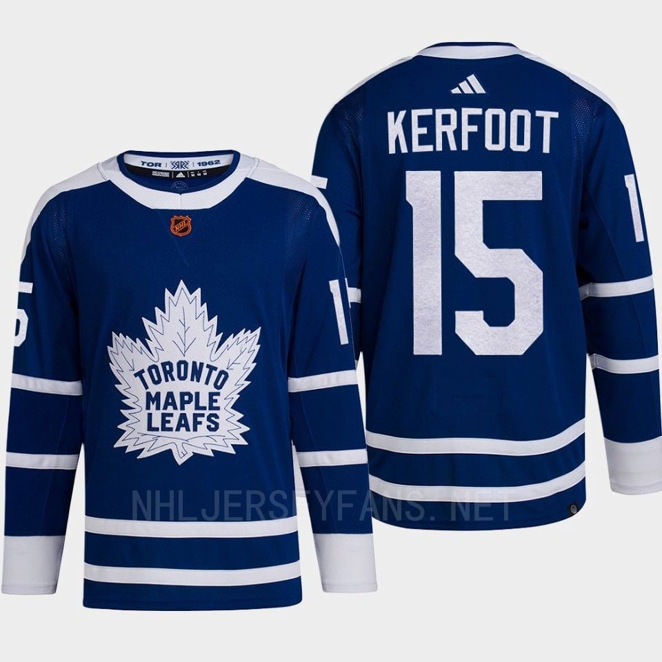 Toronto Maple Leafs 2022 Reverse Retro 2.0 Alexander Kerfoot 15 Blue Primegreen Jersey Men's - JS146 