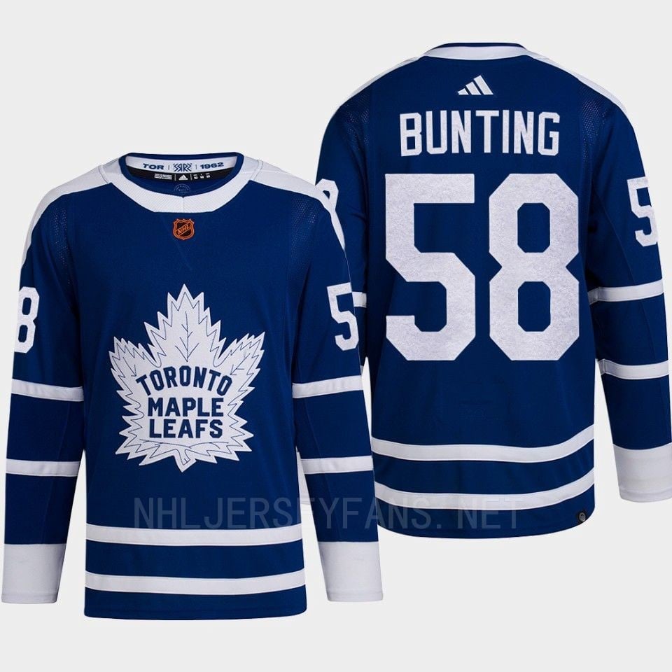 Toronto Maple Leafs 2022 Reverse Retro 2.0 Michael Bunting 58 Blue Primegreen Jersey Men's - JS465 