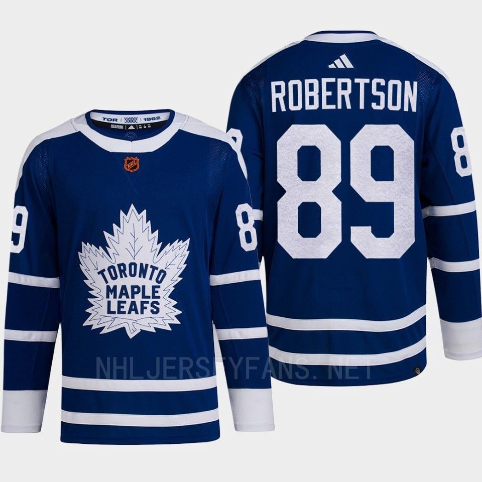 Toronto Maple Leafs 2022 Reverse Retro 2.0 Nick Robertson 89 Blue Primegreen Jersey Men's - JS205 