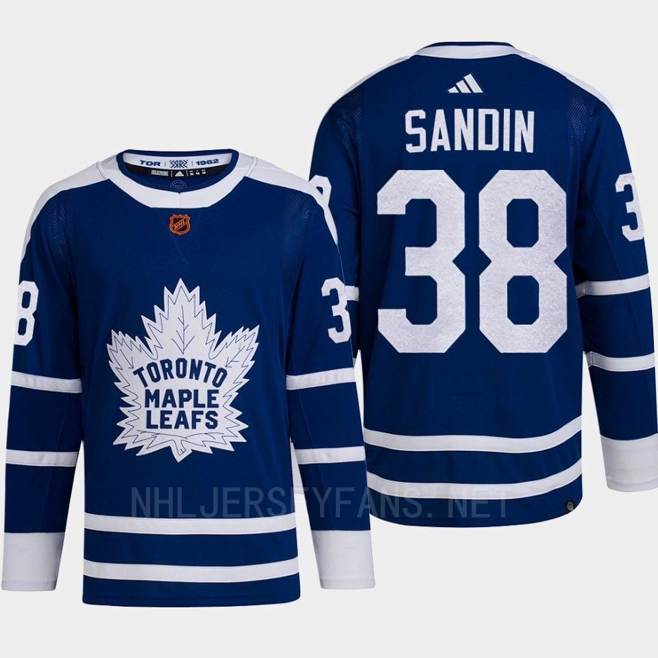 Toronto Maple Leafs 2022 Reverse Retro 2.0 Rasmus Sandin 38 Blue Primegreen Jersey Men's - JS336 