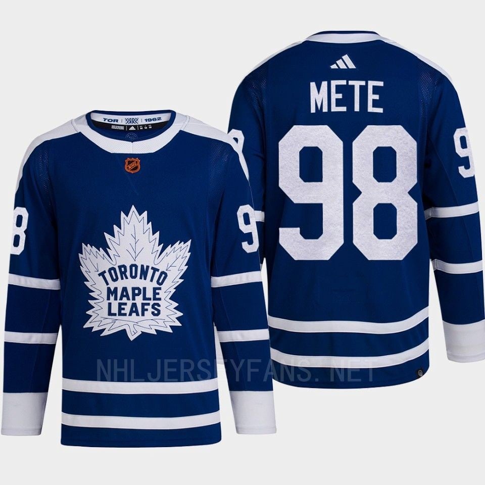 Toronto Maple Leafs 2022 Reverse Retro 2.0 Victor Mete 98 Blue Primegreen Jersey Men's - JS477 