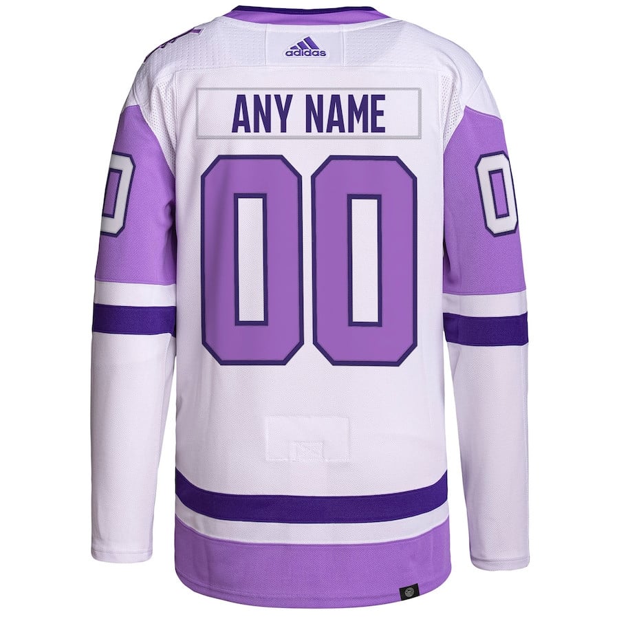 Alternative view of Toronto Maple Leafs Hockey Fights Cancer Primegreen Custom Men Jersey - White/Purple - JS285 