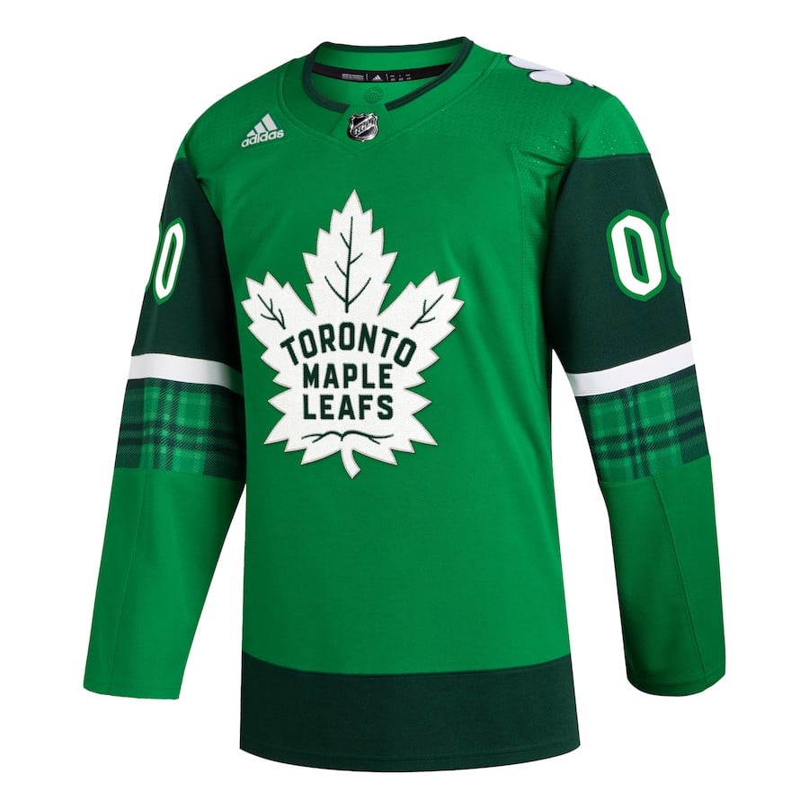 Alternative view of Toronto Maple Leafs St. Patrick's Day Custom Men Jersey - Kelly Green - JS140 