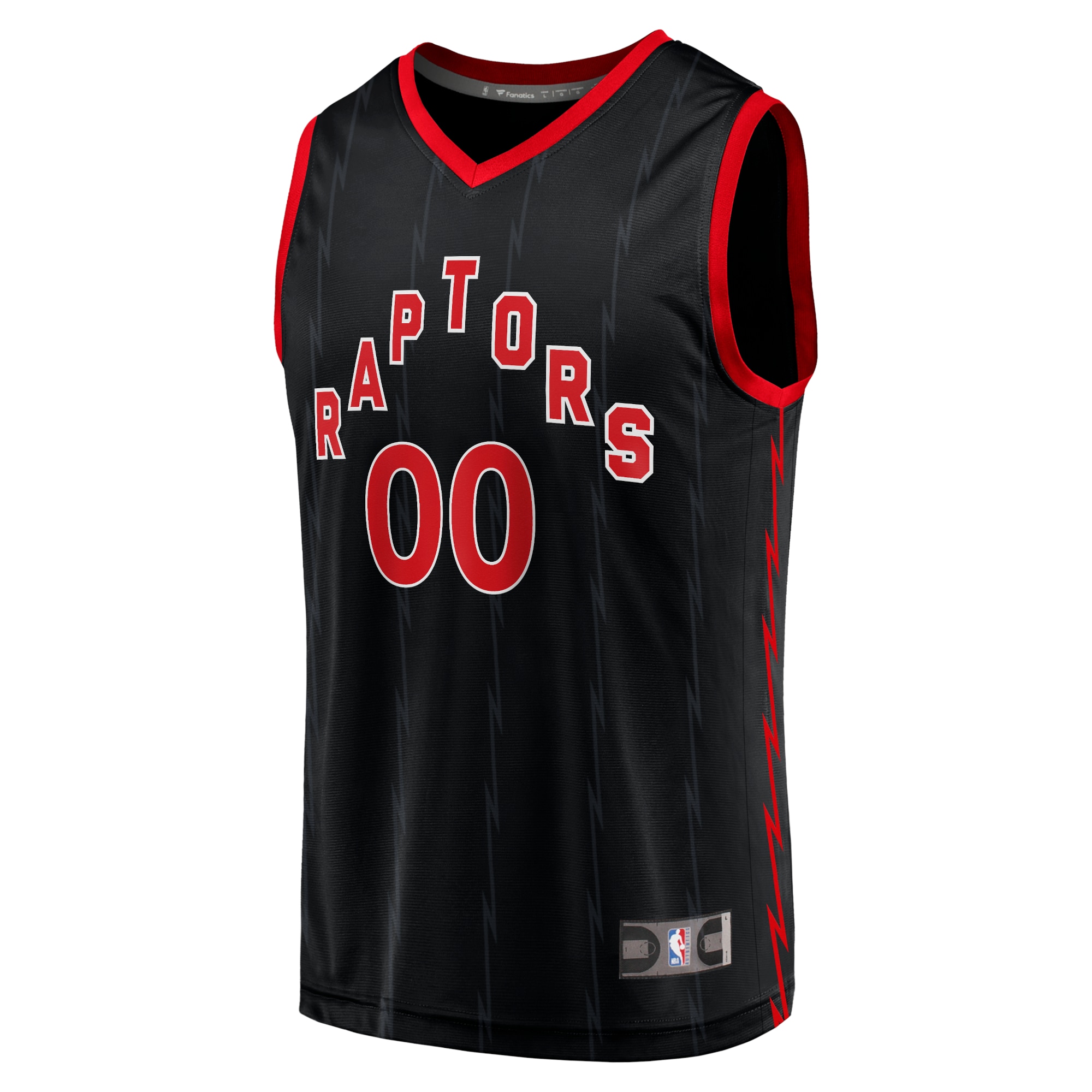 Alternative view of Toronto Raptors Fanatics Fast Break Replica Custom Jersey Black - Statement Edition