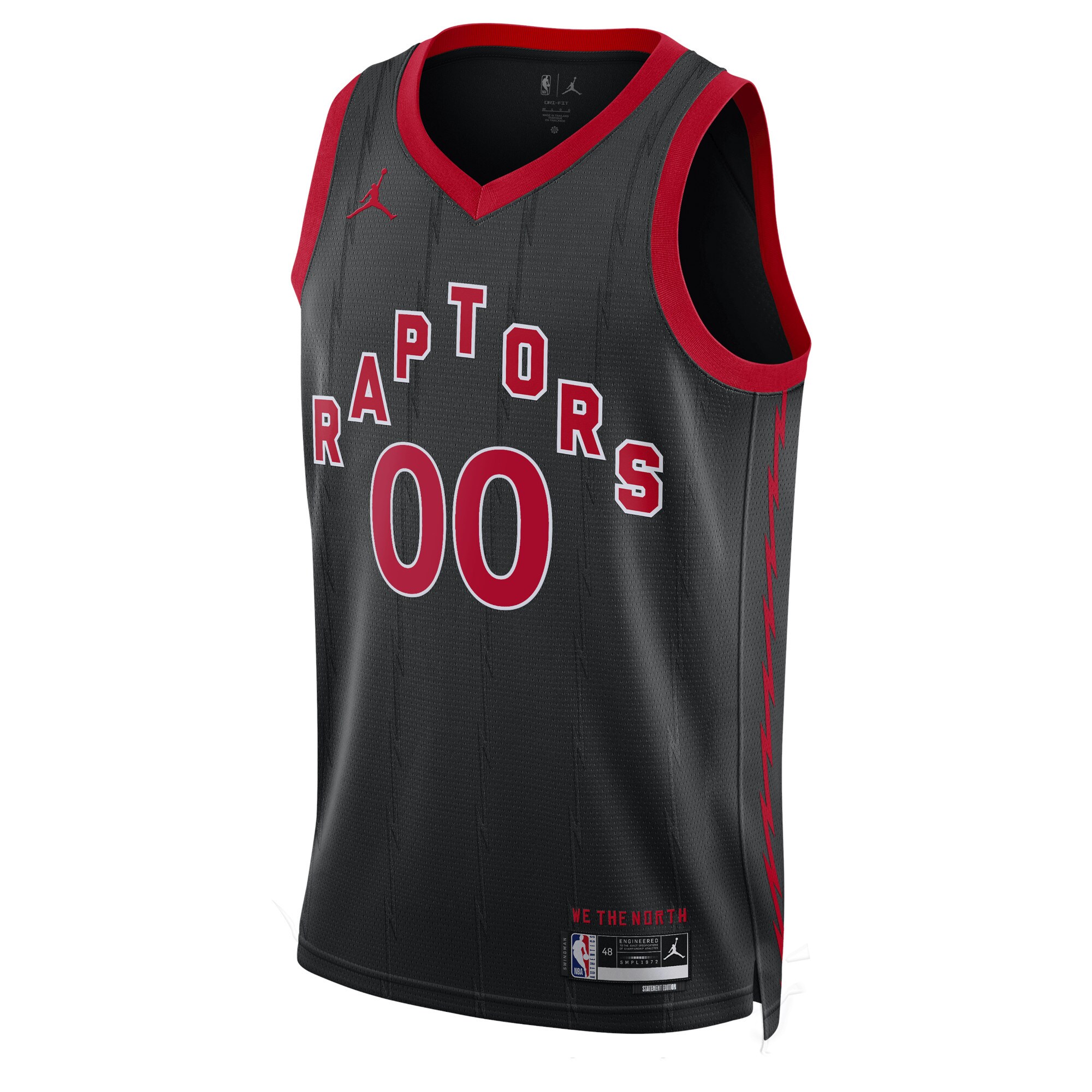 Alternative view of Toronto Raptors Jordan Brand Unisex 2022/23 Swingman Custom Jersey - Statement Edition - Black