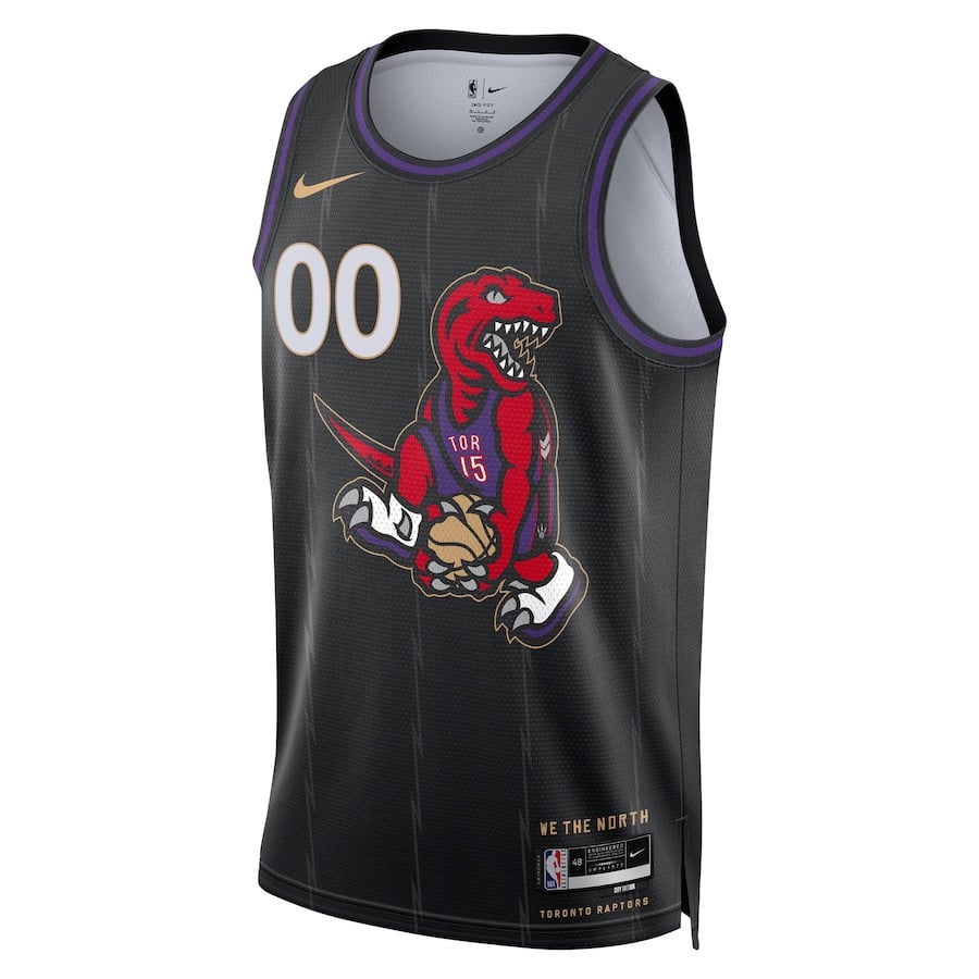 Alternative view of Toronto Raptors Unisex 2024/25 Custom Swingman Jersey - City Edition - Black - JS320 
