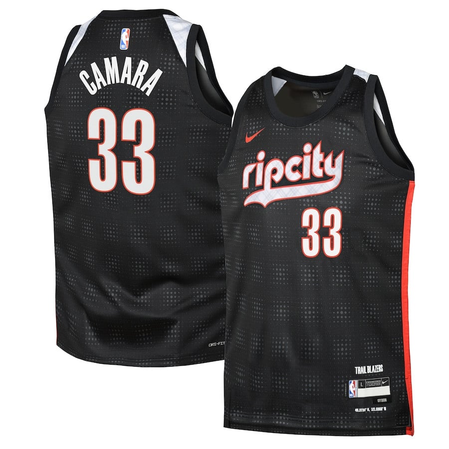 Toumani Camara 33 Portland Trail Blazers 2024/25 Swingman Player YOUTH Jersey - City Edition - Black - JS494 