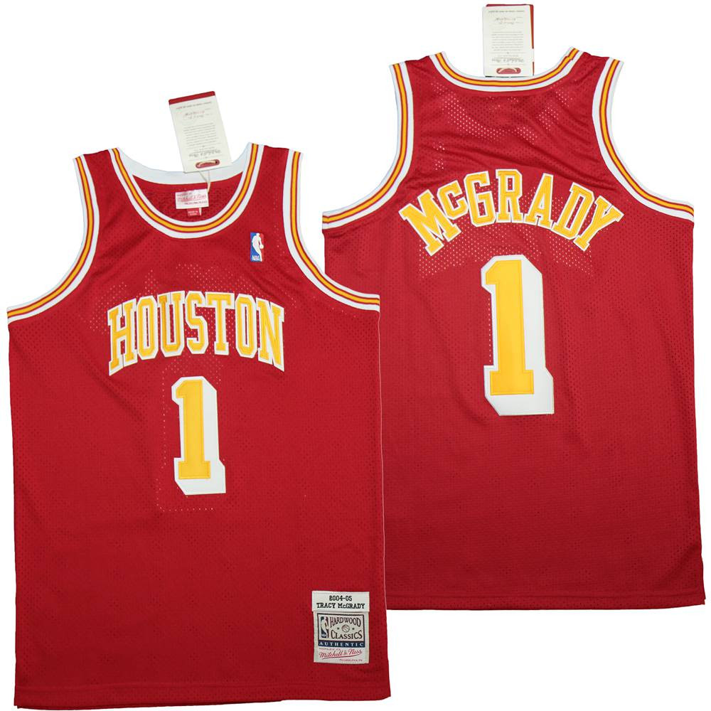 Alternative view of Tracy McGrady 1 Houston Rockets Swingman Jersey - Red - JS917 