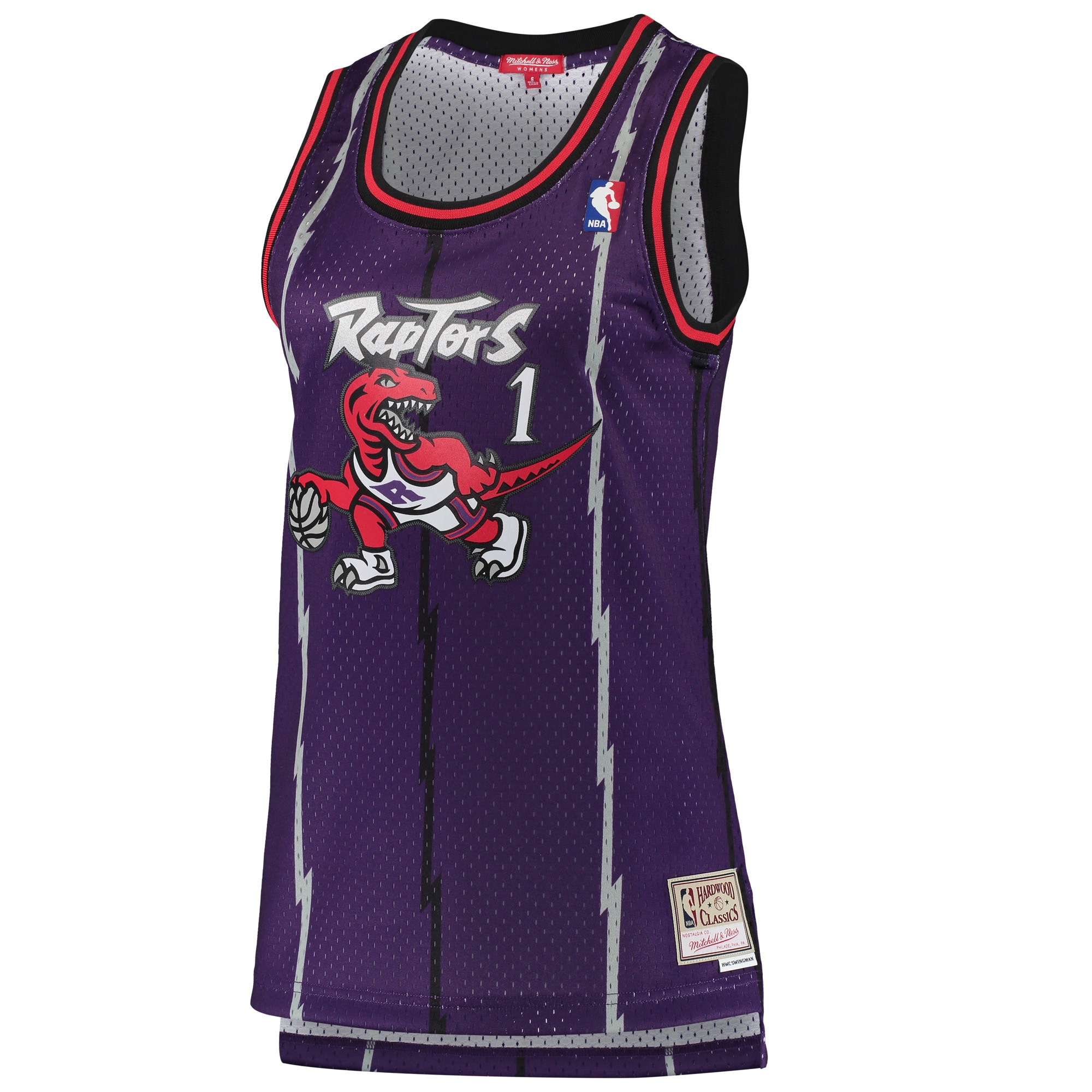 Alternative view of Tracy Mcgrady Toronto Raptors Mitchell & Ness Women's 1998/99 Hardwood Classics Swingman Jersey - Purple