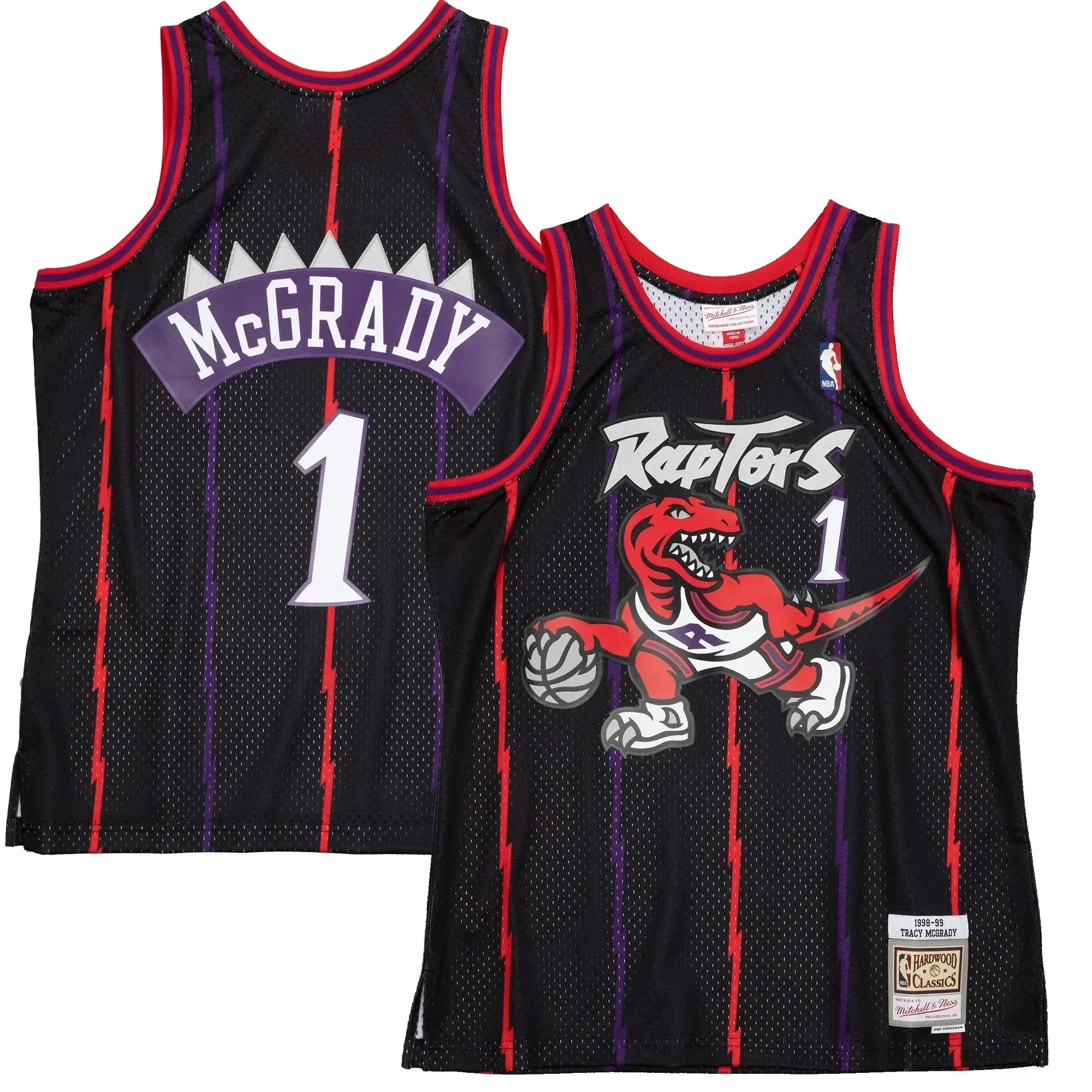 Tracy Mcgrady Toronto Raptors Mitchell & Ness 1998-99 Hardwood Classics Reload 2.0 Swingman Jersey - Black - JS351 