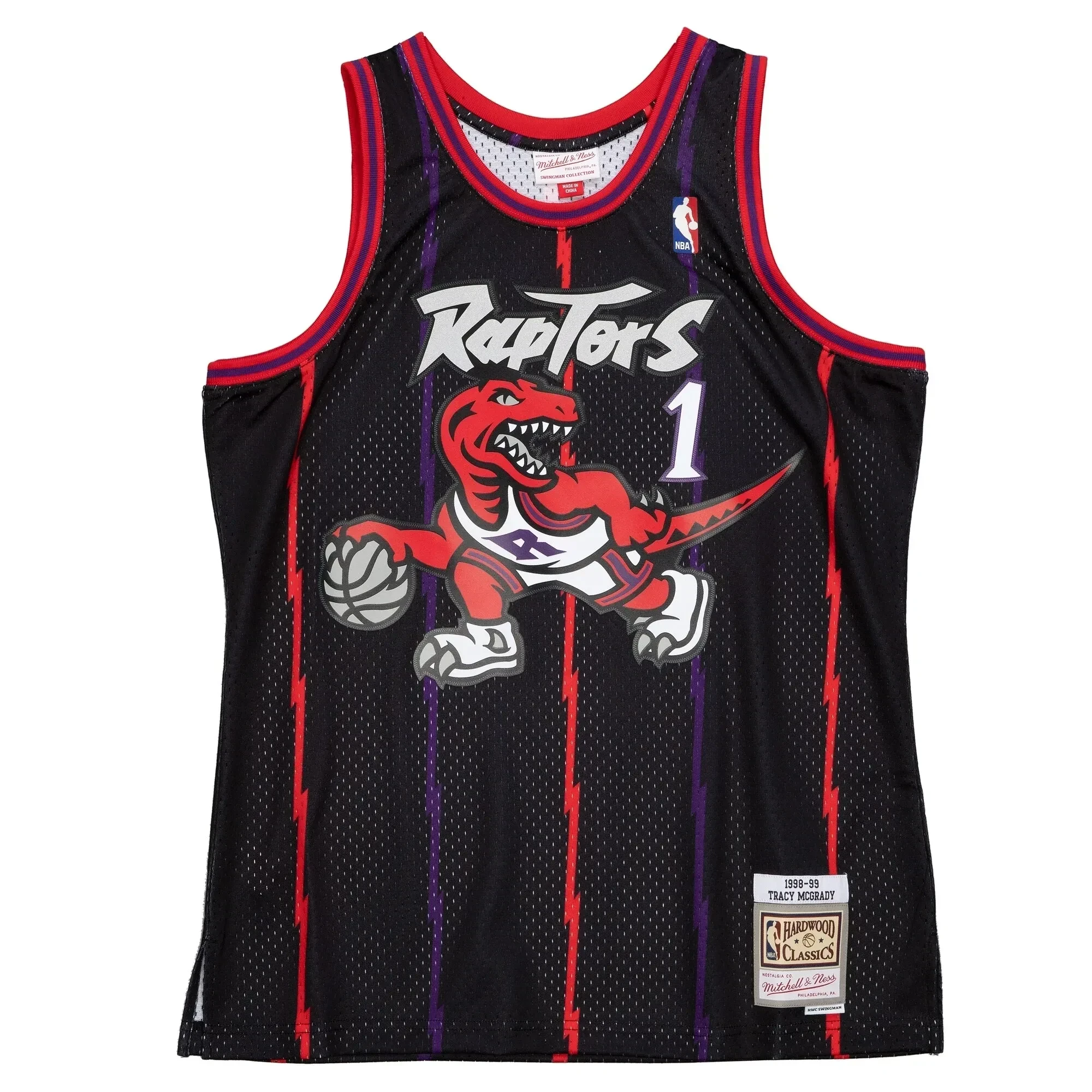 Alternative view of Tracy Mcgrady Toronto Raptors Mitchell & Ness 1998-99 Hardwood Classics Reload 2.0 Swingman Jersey - Black - JS351 
