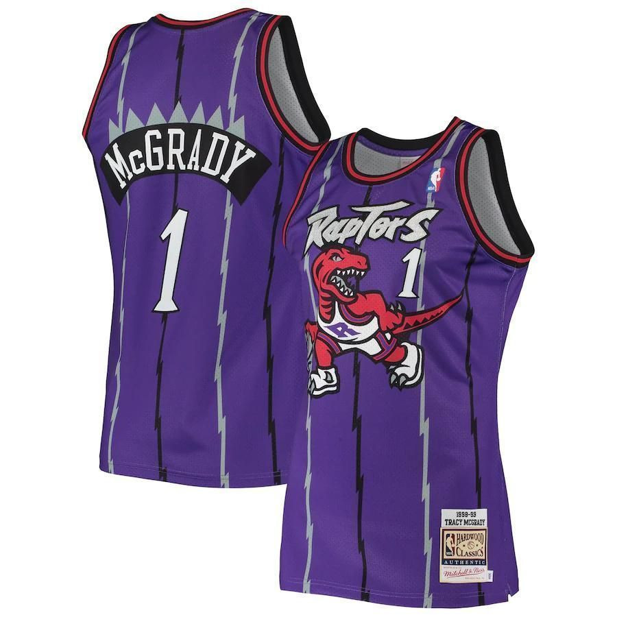 Tracy Mcgrady Toronto Raptors Mitchell & Ness 1998 Hardwood Classics Jersey - Purple - JS199 