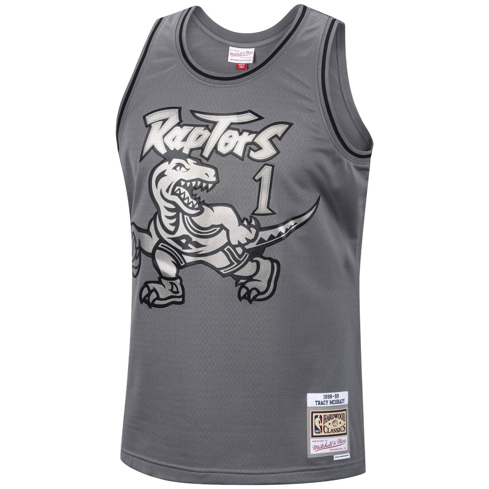 Alternative view of Tracy Mcgrady Toronto Raptors Mitchell & Ness Hardwood Classics Retired Player 1998/99 Metal Works Swingman Jersey – Charcoal - JS626 