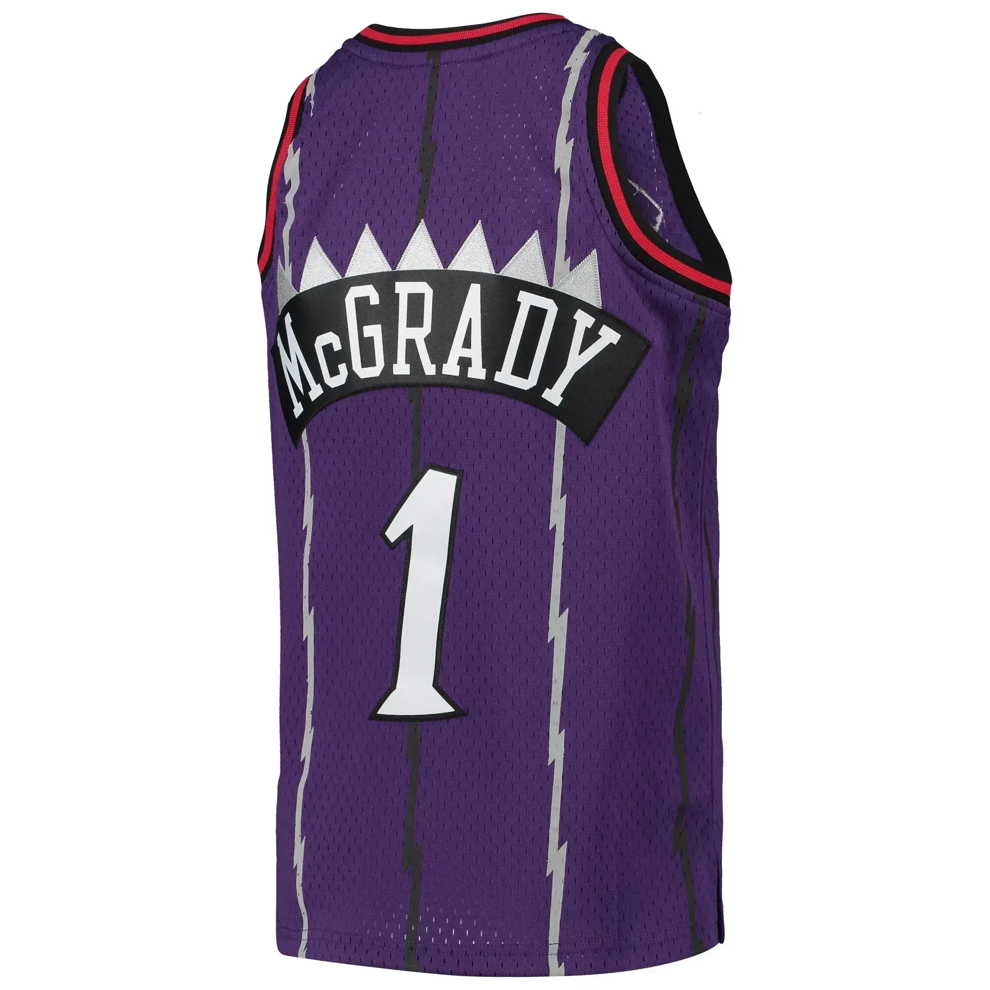 Alternative view of Tracy Mcgrady Toronto Raptors Mitchell & Ness Youth 1998-99 Hardwood Classics Swingman Throwback Jersey - Purple - JS160 