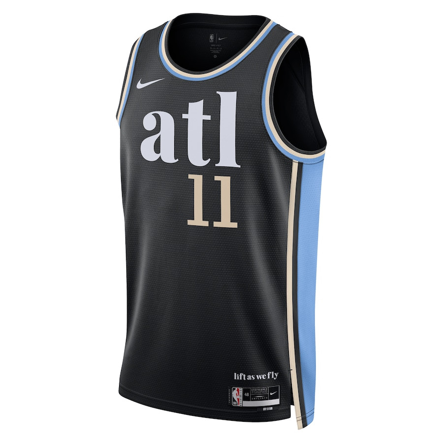 Alternative view of Trae Young 11 Atlanta Hawks 2023/24 City Edition Swingman Jersey - Black - JS604 