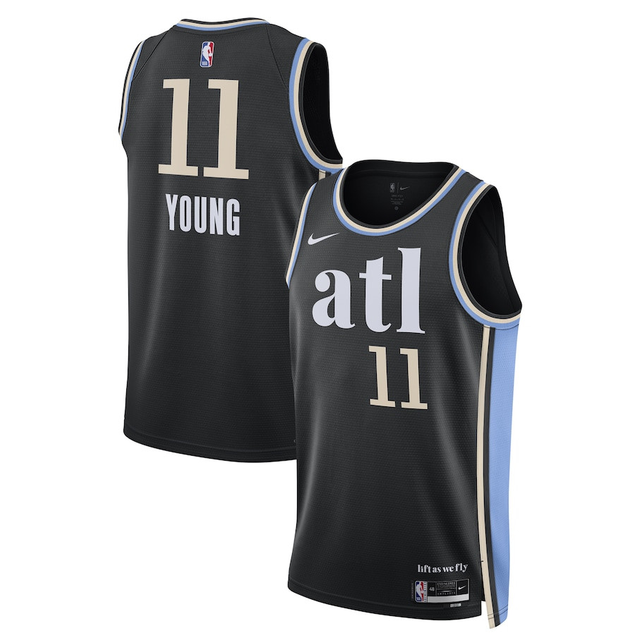 Trae Young 11 Atlanta Hawks 2023/24 Swingman Jersey - City Edition - Unisex Black - JS383 