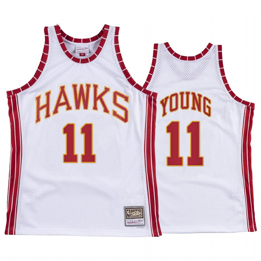Trae Young 11 Atlanta Hawks Hardwood Classics Jersey White - JS771 