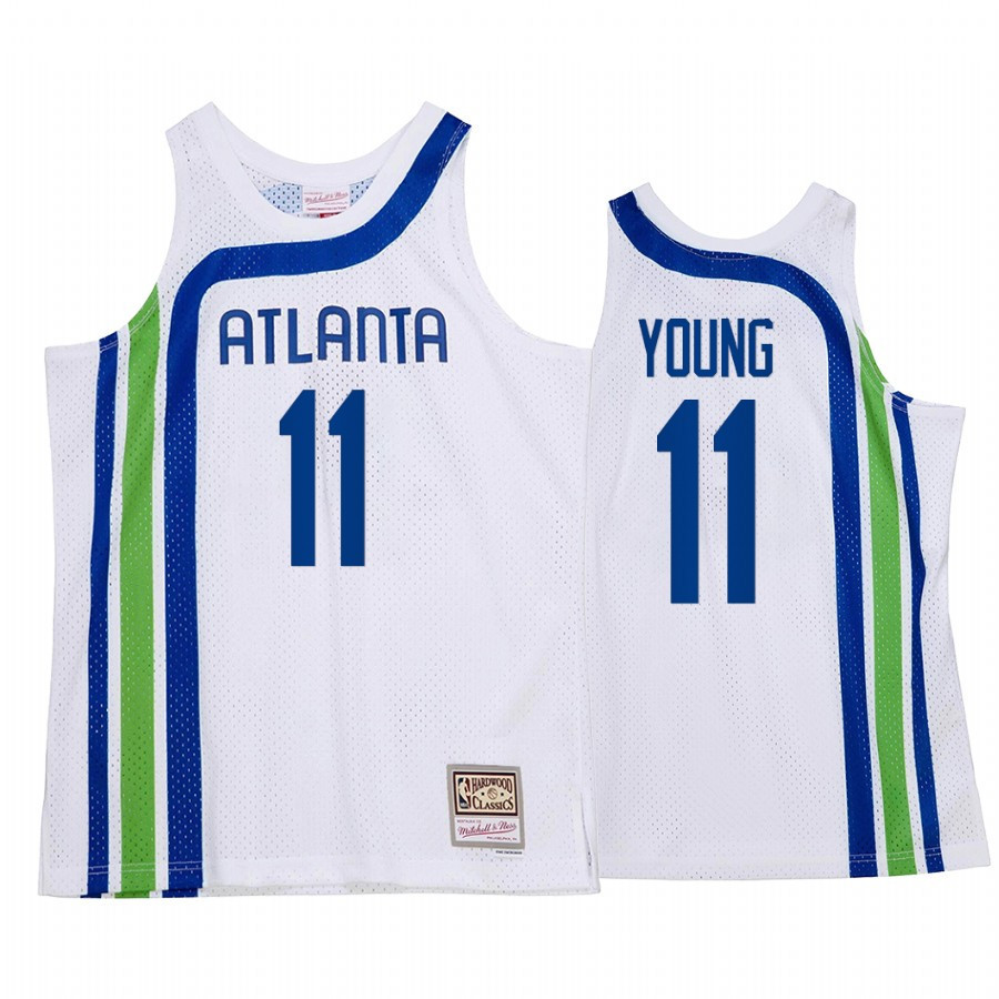 Trae Young 11 Atlanta Hawks HWC Throwback Jersey White - JS276 