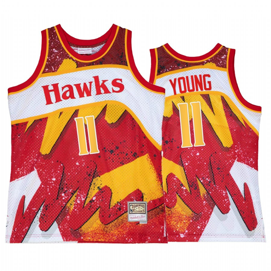 Trae Young 11 Atlanta Hawks Hyper Hoop Red Jersey Throwback 80s - JS838 