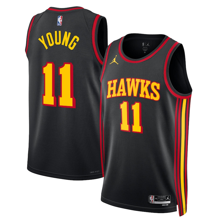 Trae Young 11 Atlanta Hawks Unisex Swingman Jersey - Statement Edition - Black - JS202 