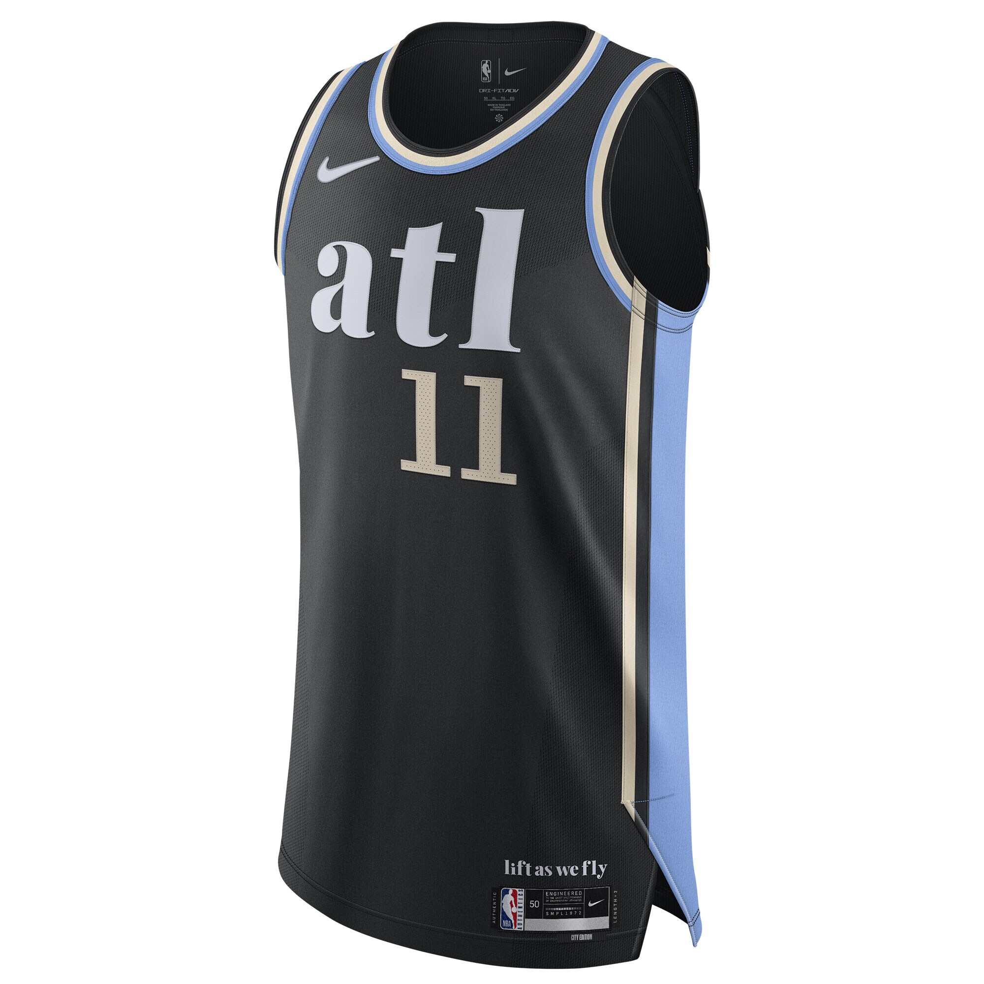 Alternative view of Trae Young Atlanta Hawks Authentic Jersey - City Edition - Black