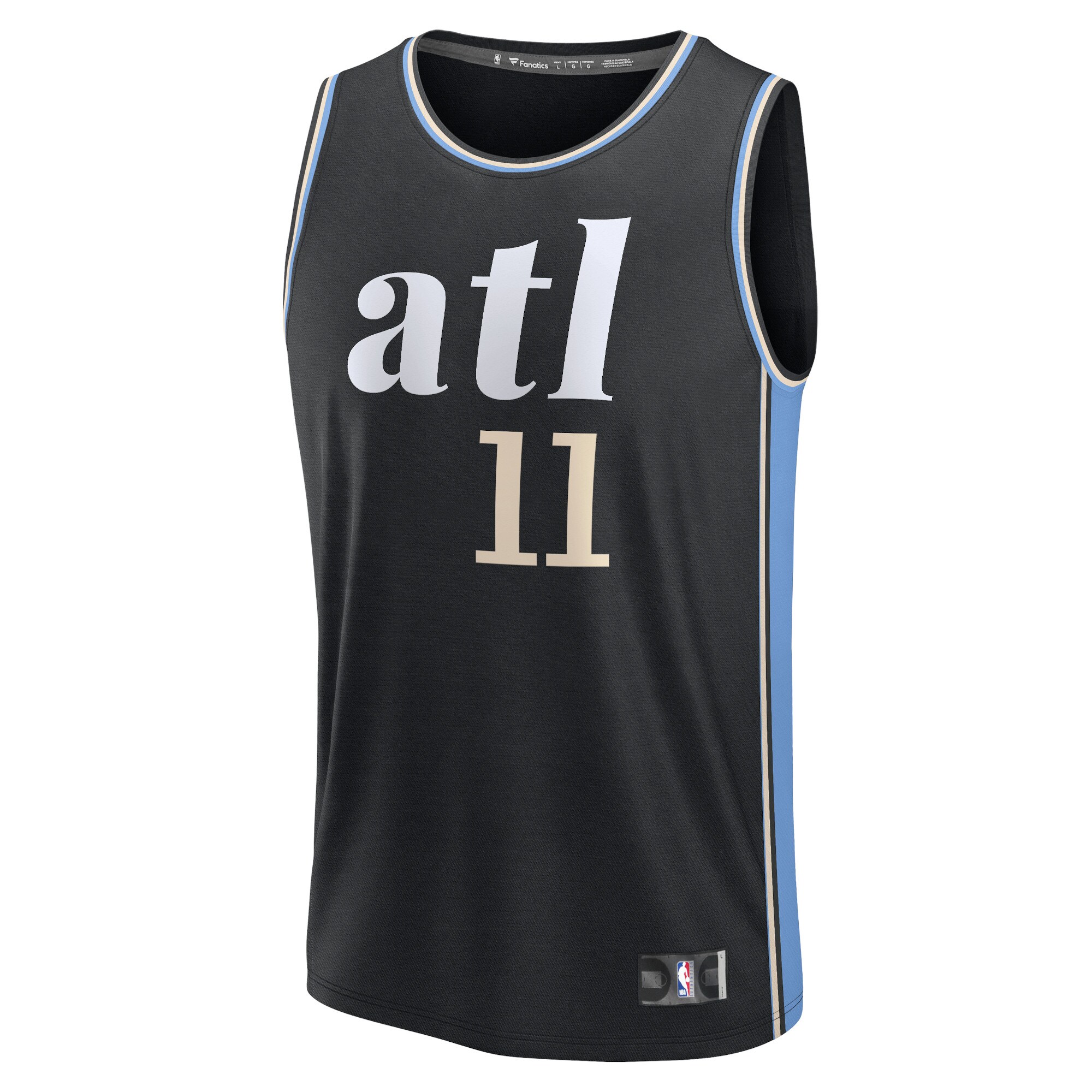 Alternative view of Trae Young Atlanta Hawks Fanatics Fast Break Jersey - Black - City Edition