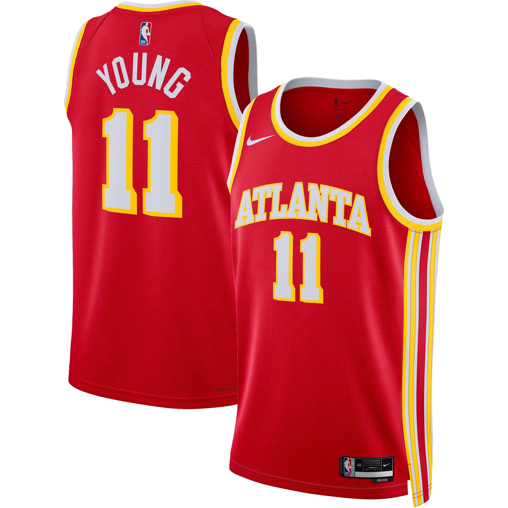Alternative view of Trae Young Atlanta Hawks Unisex Swingman Jersey – Icon Edition – Red
