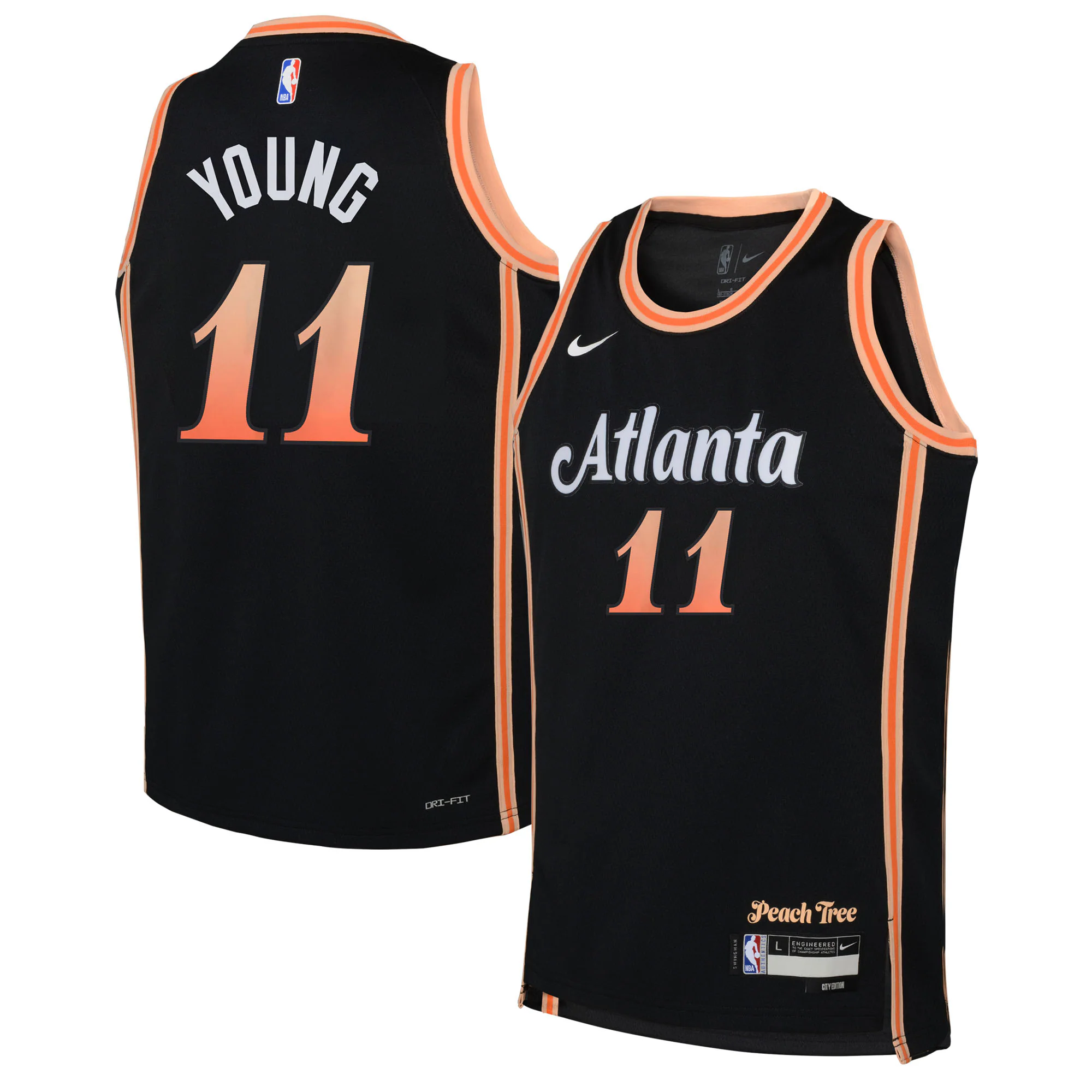 Trae Young Atlanta Hawks Youth 2022/23 Swingman Jersey - City Edition - Black