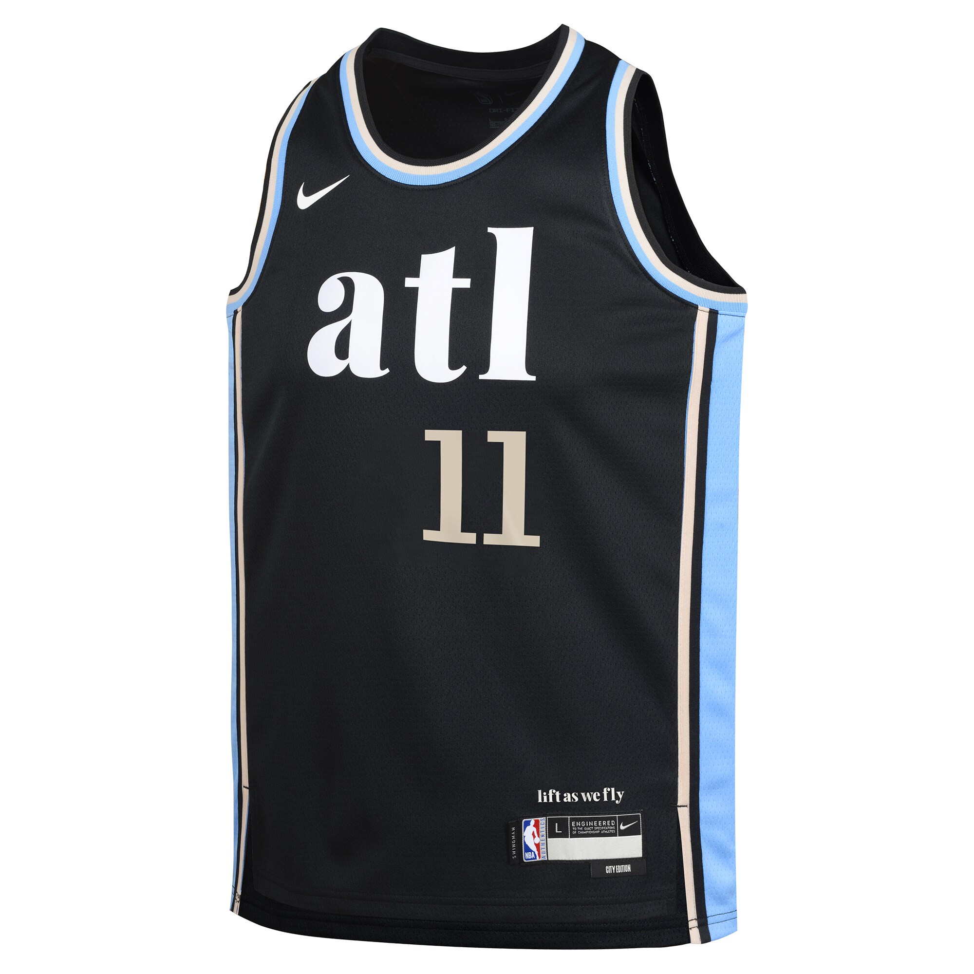 Alternative view of Trae Young Atlanta Hawks Youth Swingman Replica Jersey - City Edition - Black
