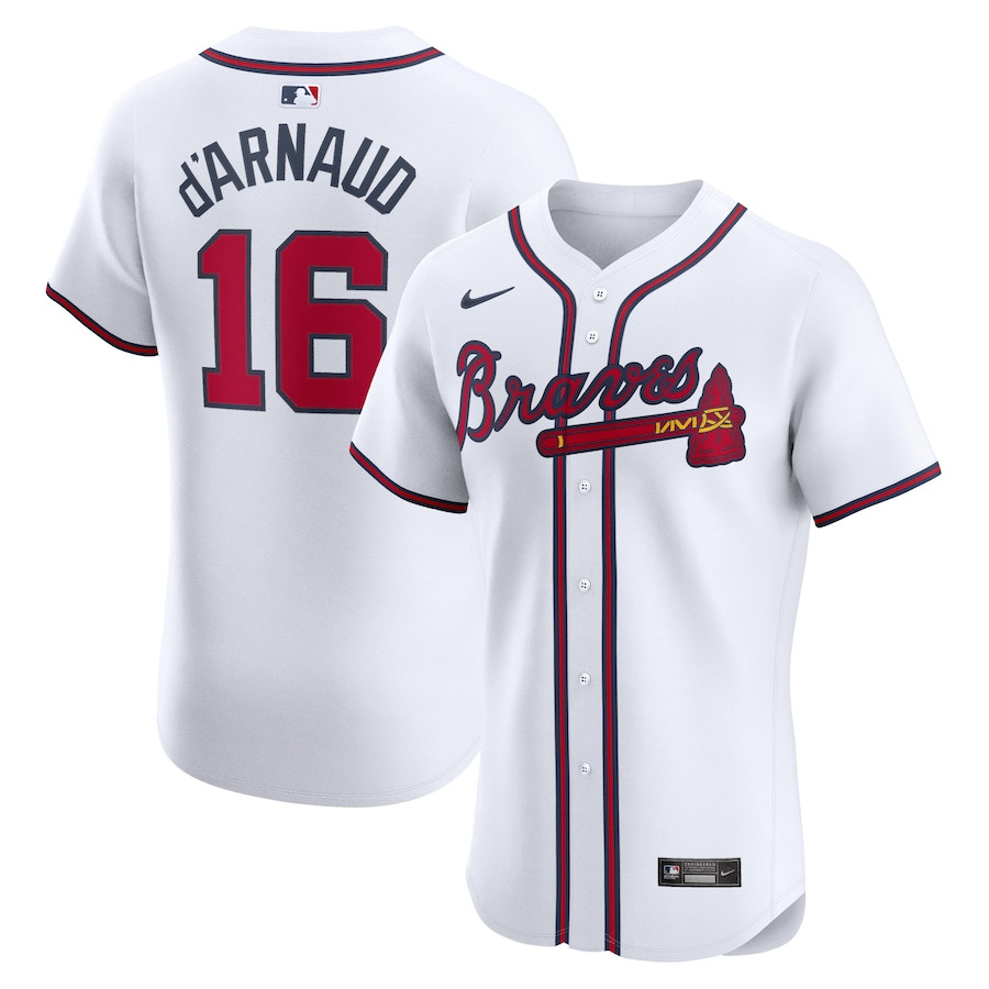 Travis d'Arnaud 16 Atlanta Braves Home Elite Player Men Jersey - White - JS290