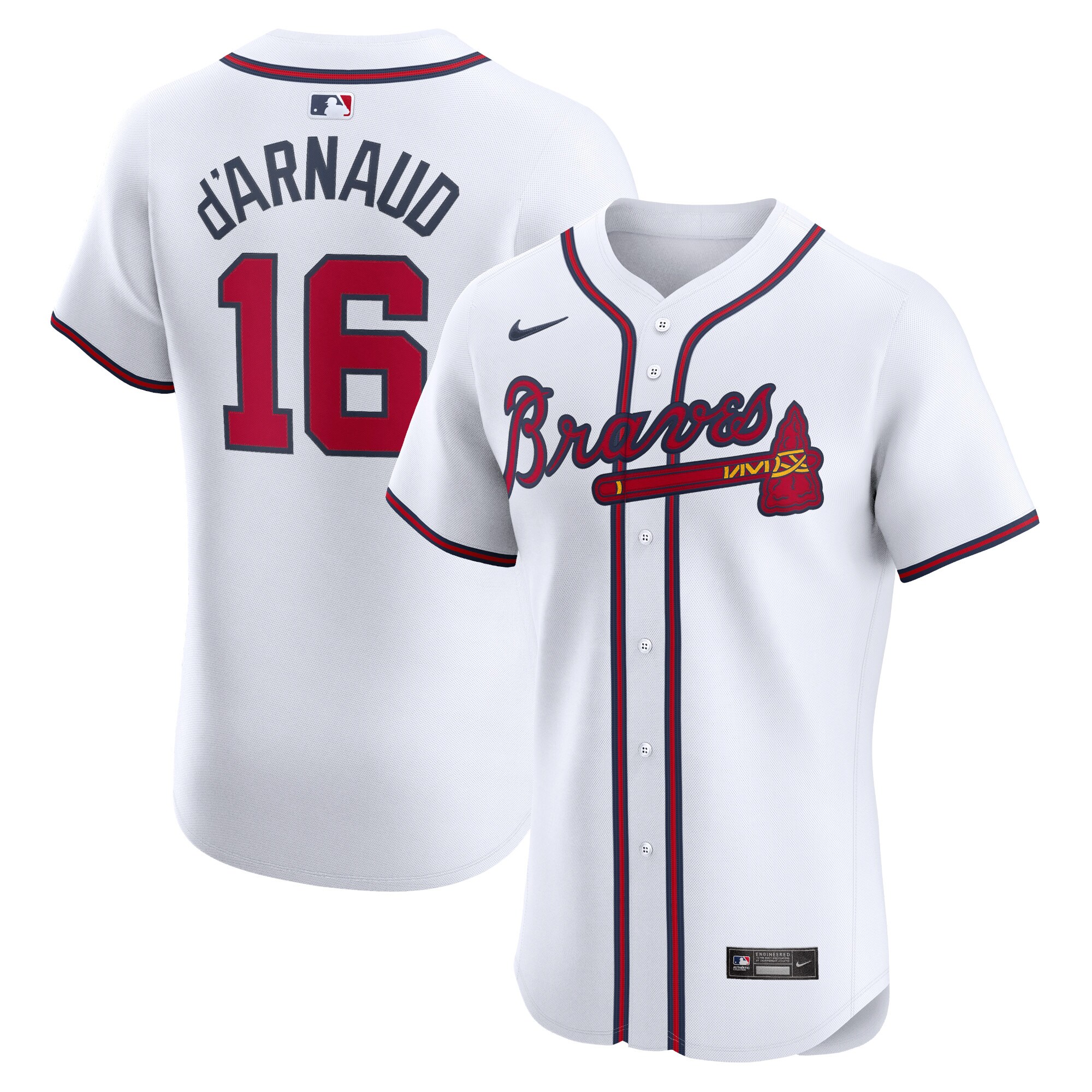 Travis D'arnaud Atlanta Braves Home Elite Player Jersey - White