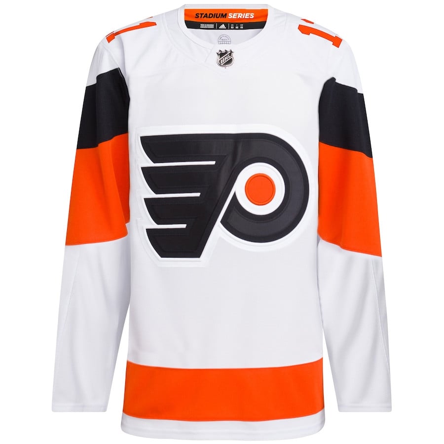 Alternative view of Travis Konecny 11 Philadelphia Flyers 2024 Stadium Series Primegreen Men Jersey - White - JS707 