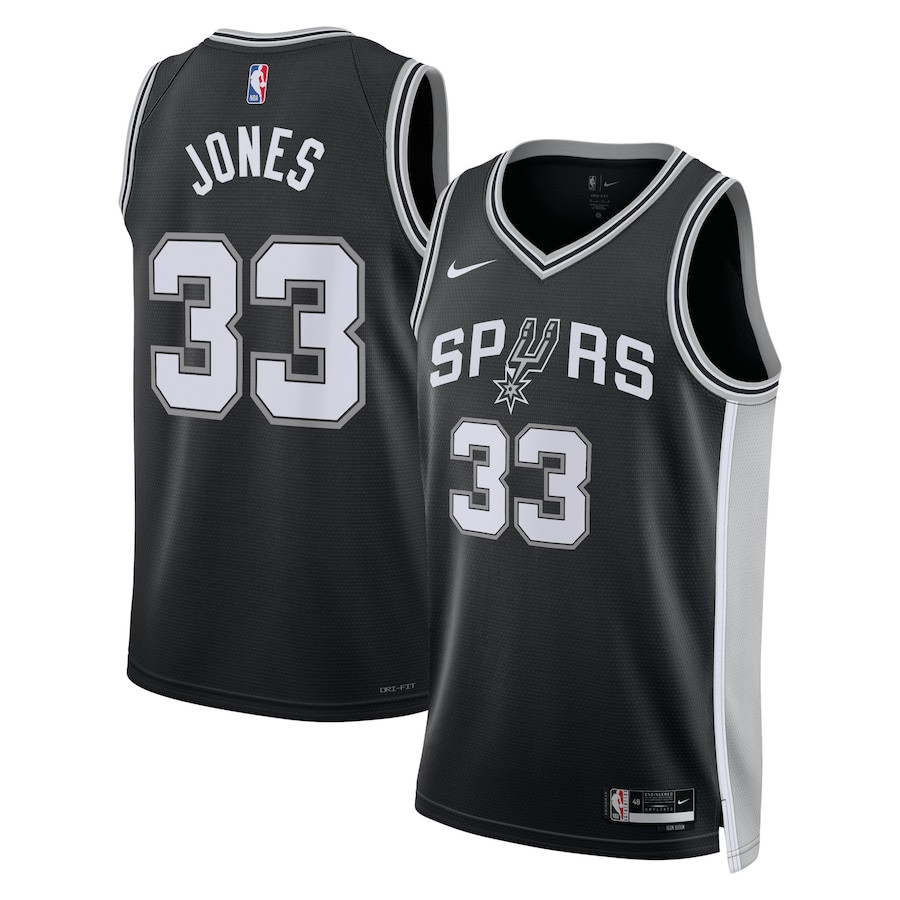 Tre Jones 33 San Antonio Spurs Unisex Swingman Jersey - Icon Edition - Black - JS716 