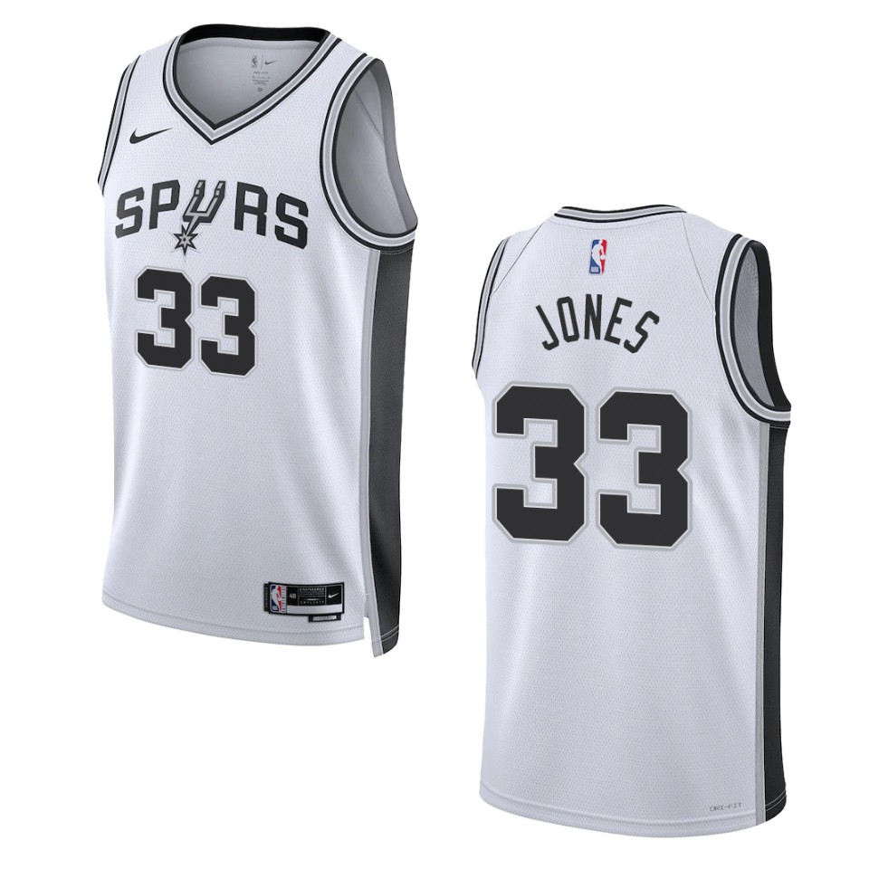 Tre Jones Association Edition San Antonio Spurs 2022-23 White Swingman Jersey