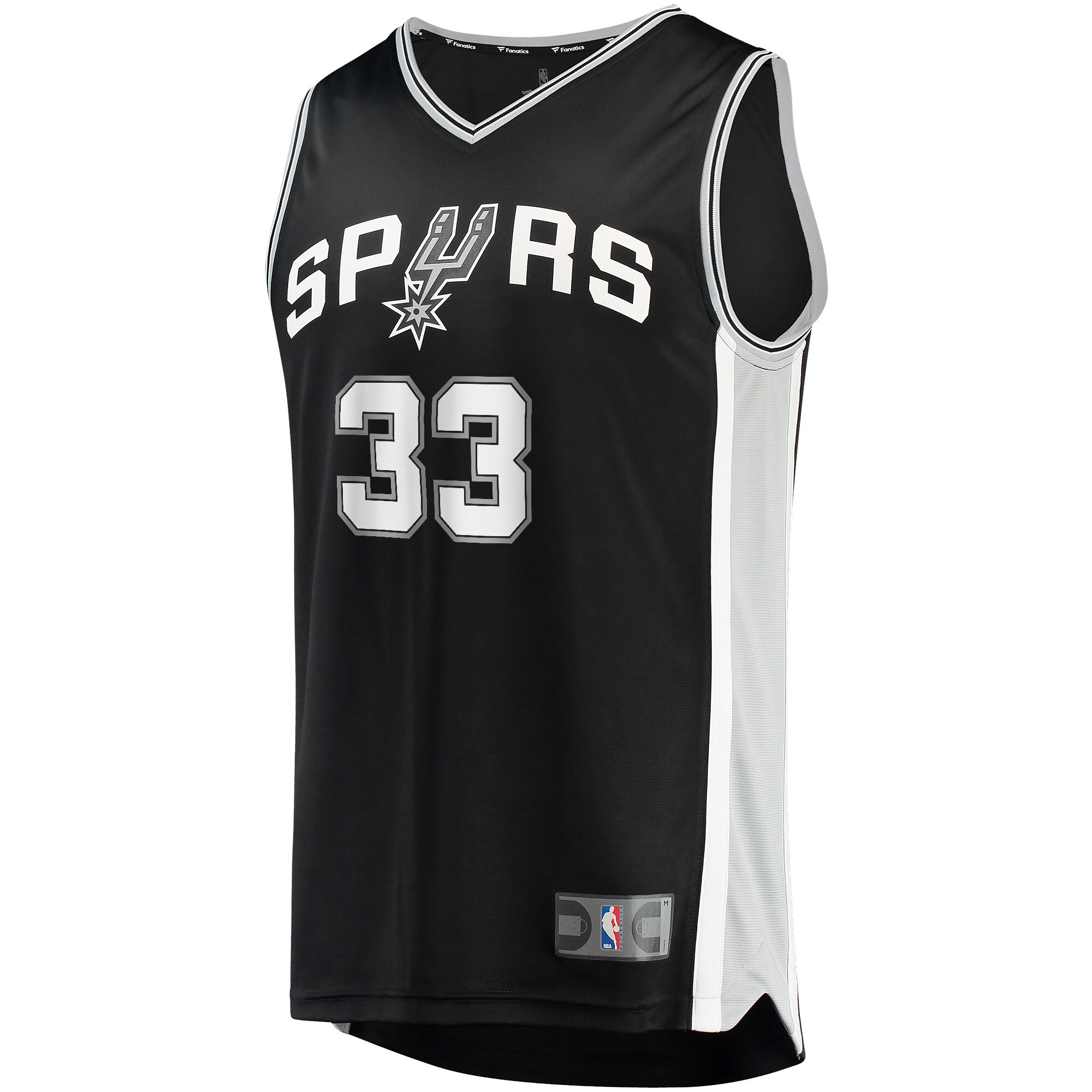 Alternative view of Tre Jones San Antonio Spurs Fanatics Fast Break Replica Jersey - Icon Edition - Black