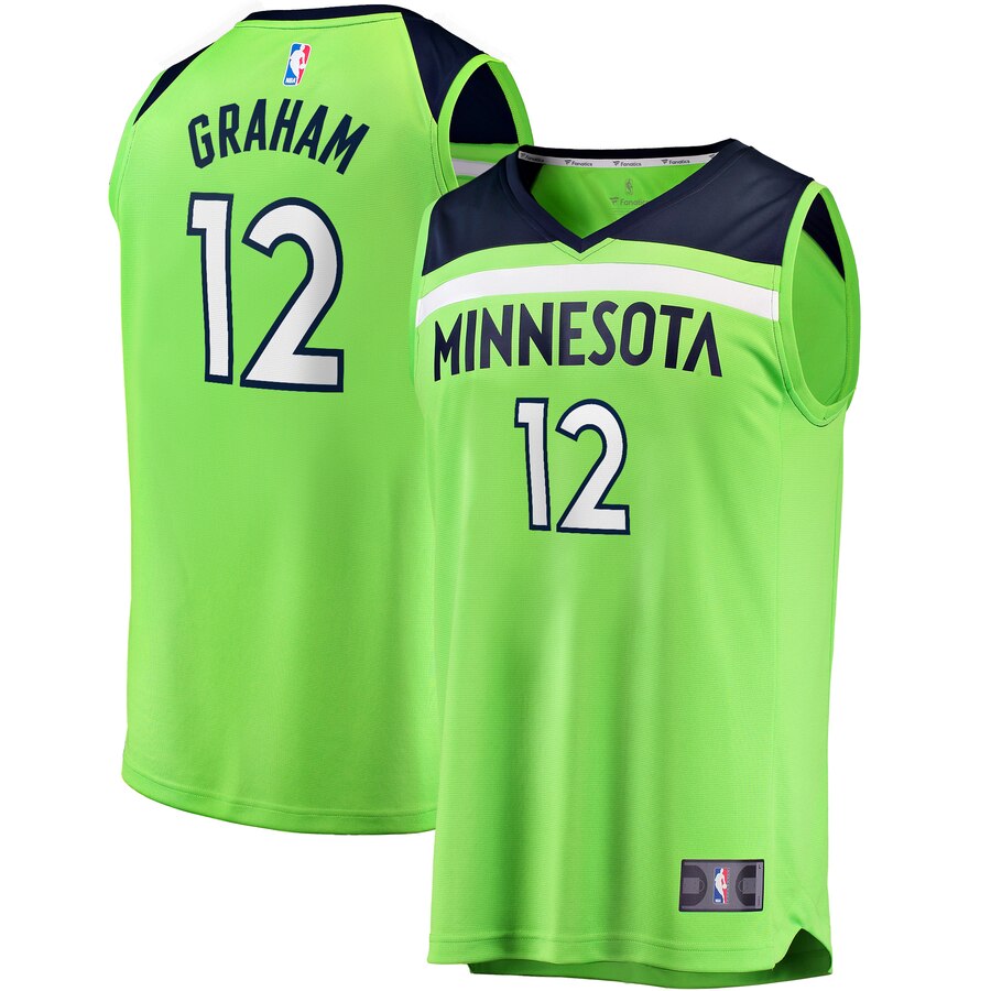 Treveon Graham Minnesota Timberwolves Fanatics Branded Fast Break Replica Player Jersey – Statement Edition – Green