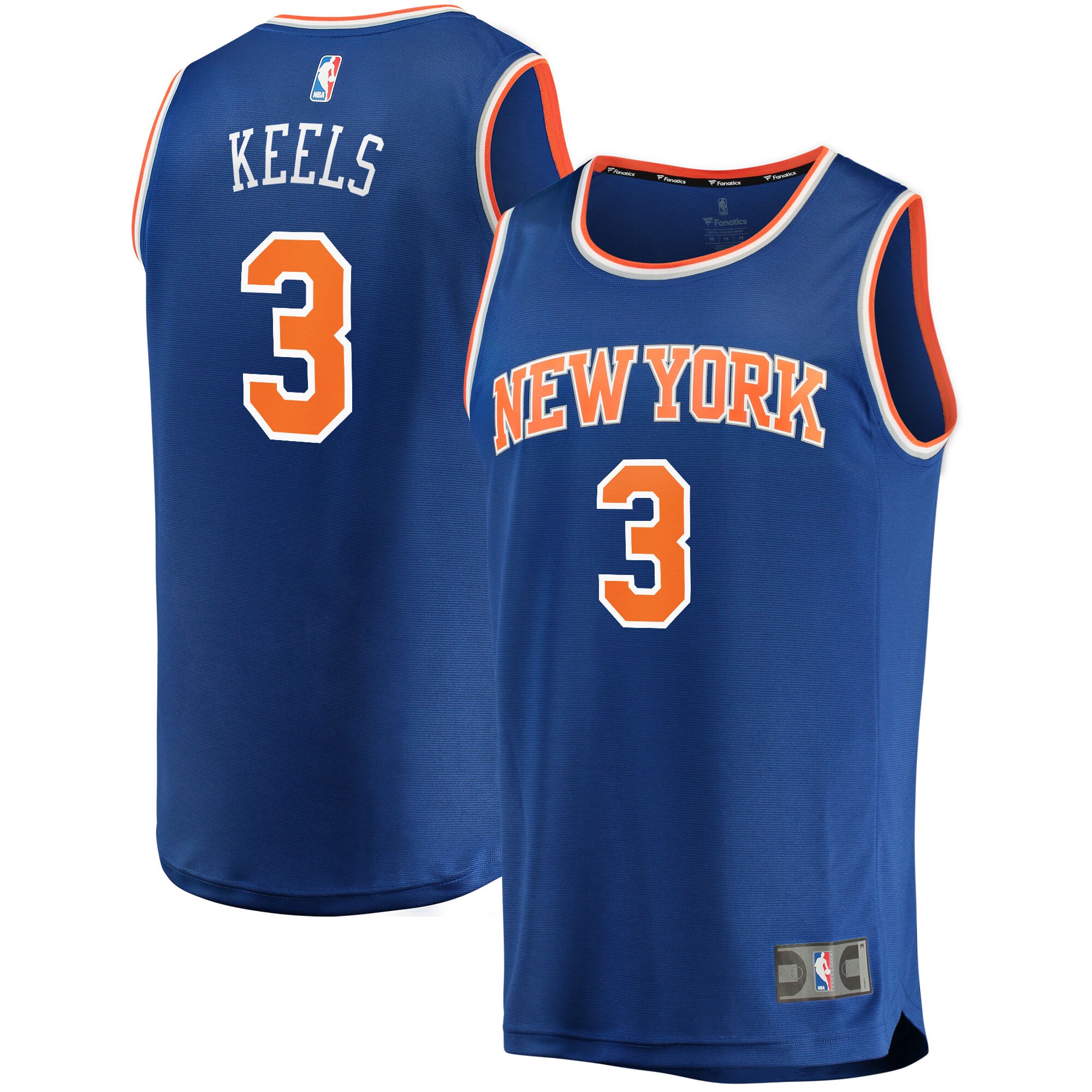 Alternative view of Trevor Keels New York Knicks Fanatics Branded 2021/22 Fast Break Replica Jersey - Icon Edition - Blue