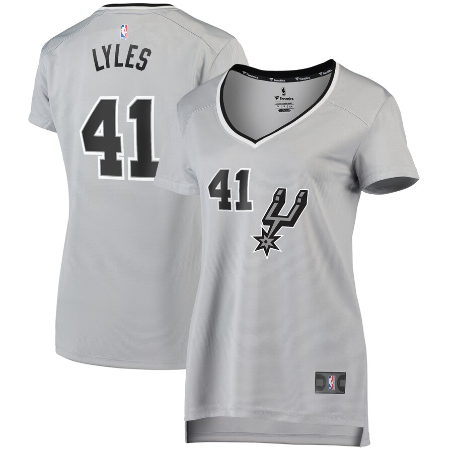 Trey Lyles San Antonio Spurs Fanatics Branded Women's Fast Break Replica Jersey Silver - Statement Edition