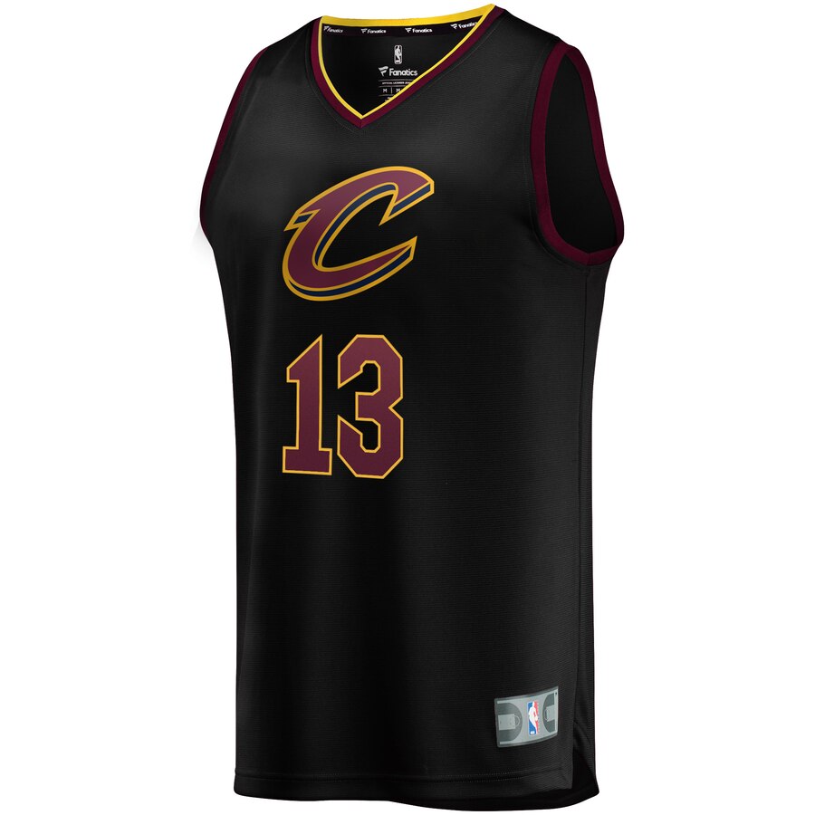 Alternative view of Tristan Thompson Cleveland Cavaliers Fanatics Branded Fast Break Replica Jersey Black - Statement Edition
