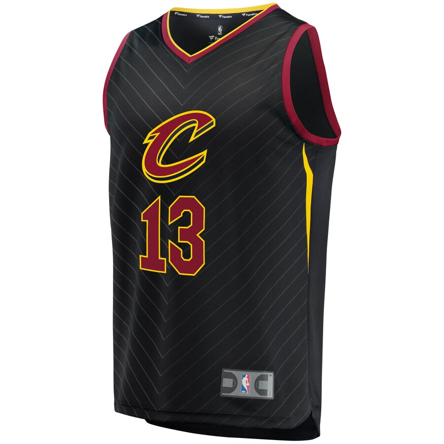 Alternative view of Tristan Thompson Cleveland Cavaliers Fanatics Branded Fast Break Replica Player Jersey Black - Statement Edition