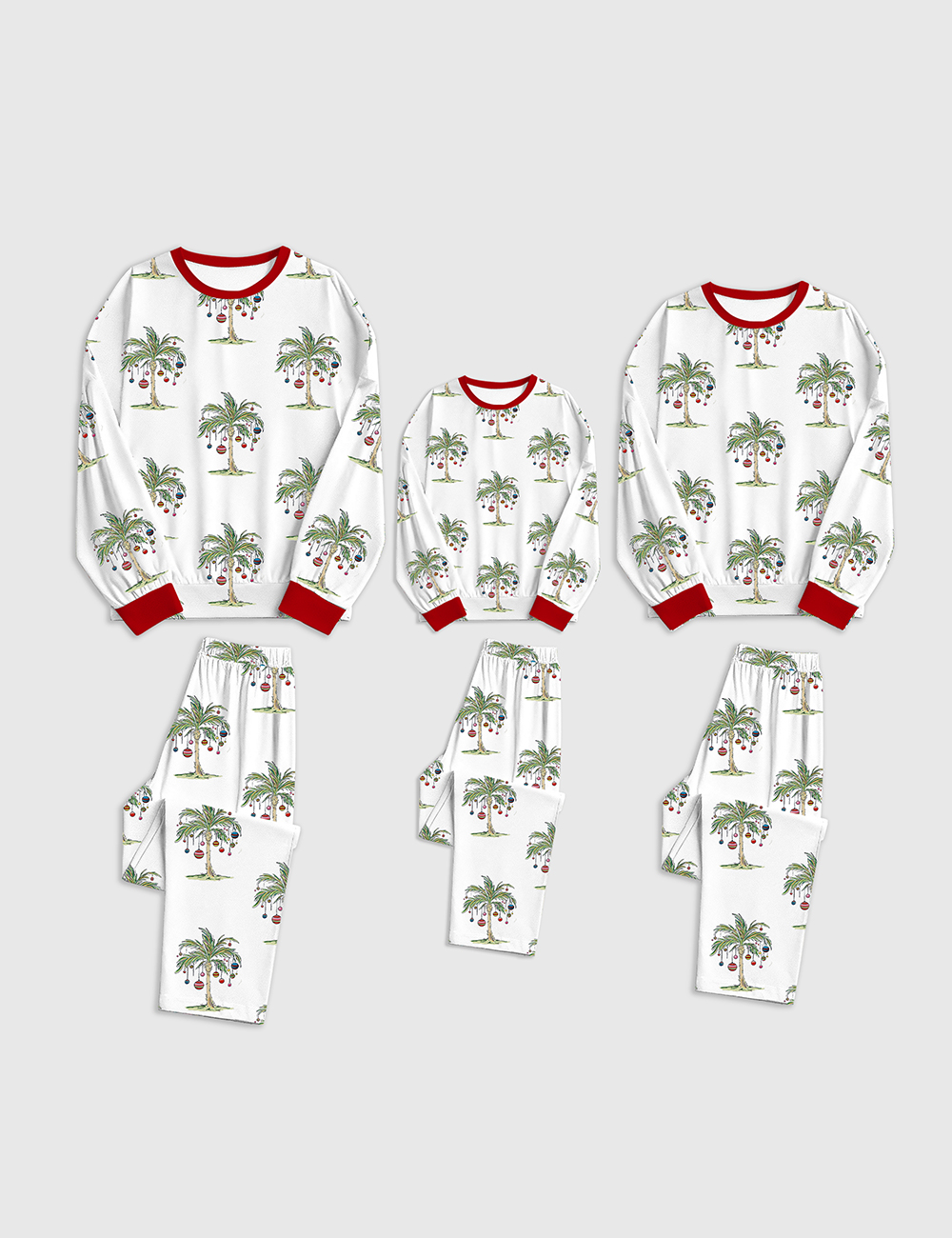 Tropical Christmas Aloha Holiday Beach Santa In July Hawaiian Print Family Pajama Sets