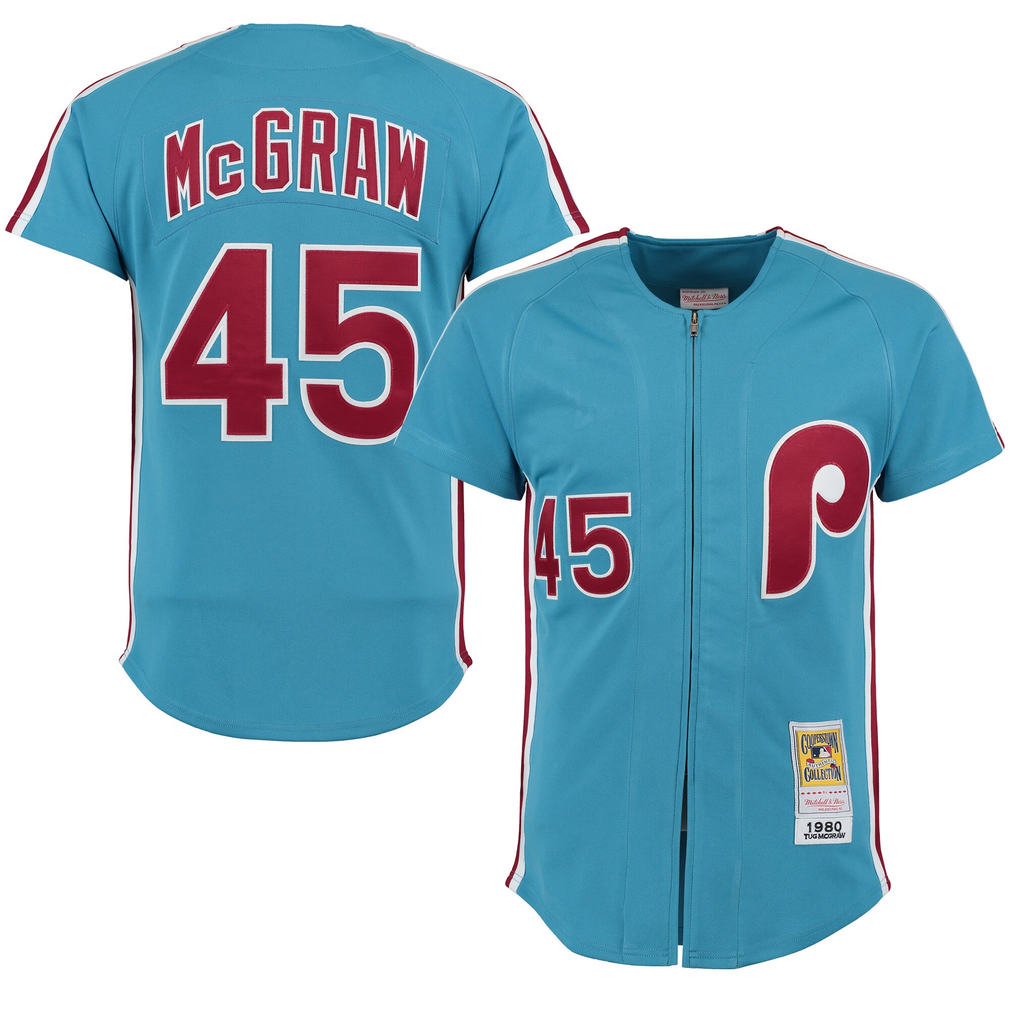 Tug Mcgraw Philadelphia Phillies Mitchell & Ness 1980 Throwback Player Jersey - Light Blue