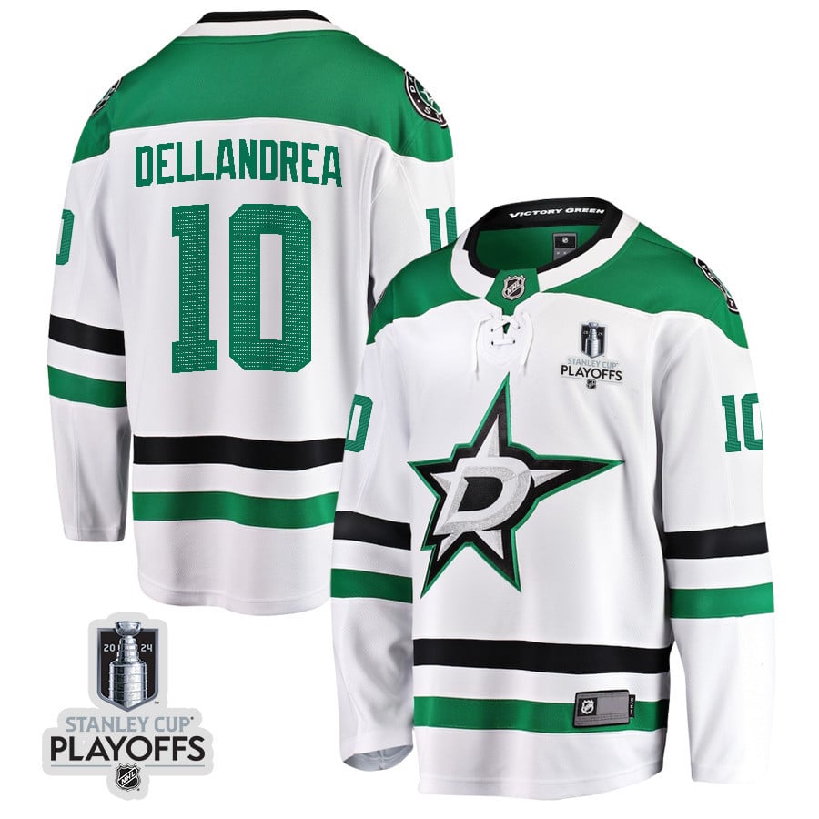 Ty Dellandrea 10 Dallas Stars 2024 NHL Playoffs Patch Away Breakaway Jersey - Men - JS982 