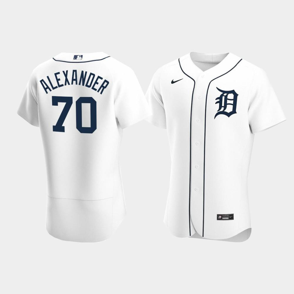 Tyler Alexander 70 Detroit Tigers White Home Jersey Jersey