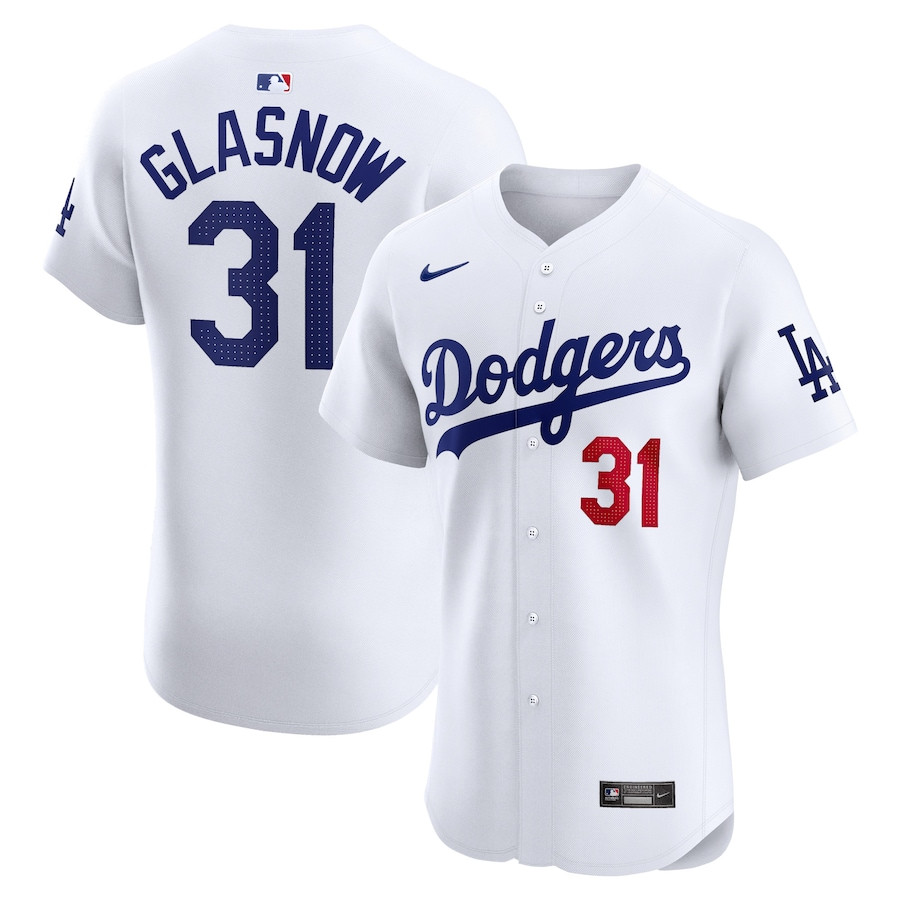 Tyler Glasnow 31 Los Angeles Dodgers Home Elite Player Men Jersey - White 