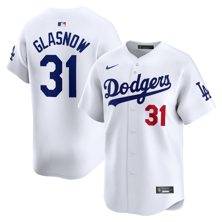 Tyler Glasnow 31 Los Angeles Dodgers Home Limited Player Men Jersey - White 