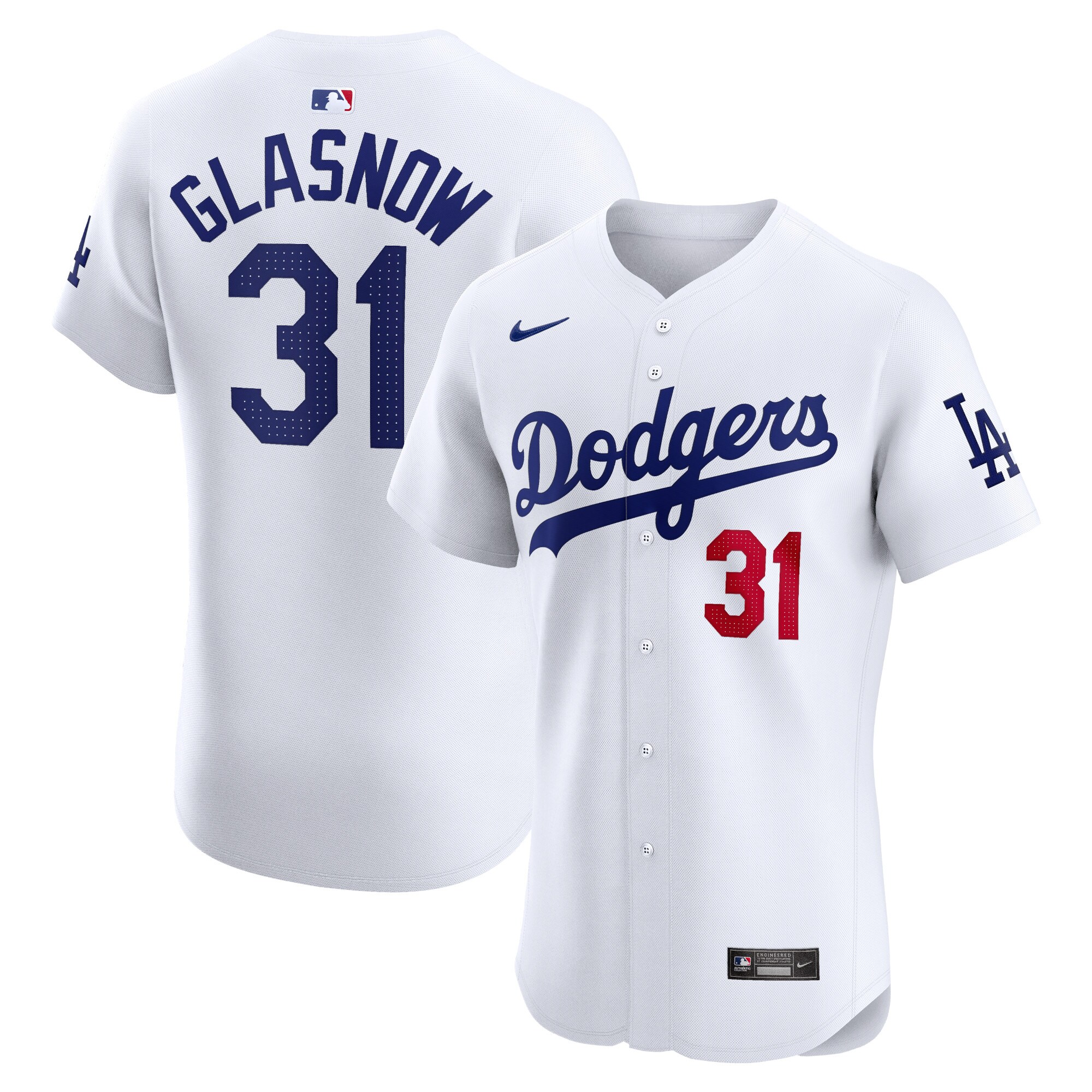 Tyler Glasnow Los Angeles Dodgers Home Elite Player Jersey - White
