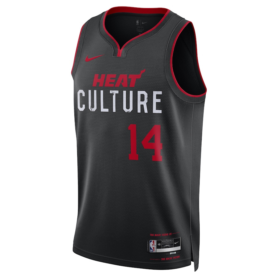 Alternative view of Tyler Herro 14 Miami Heat 2023/24 Swingman Jersey - City Edition - Unisex Black - JS261 