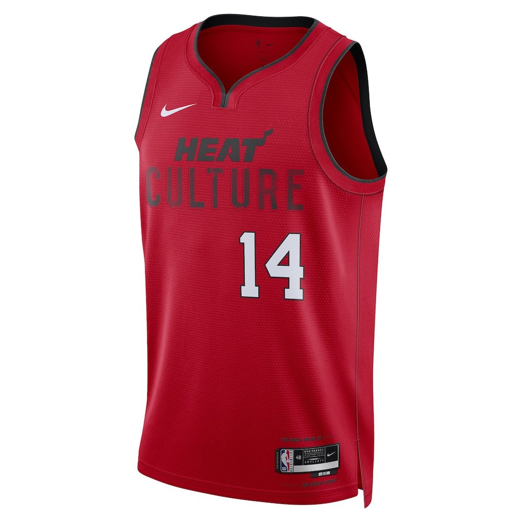 Alternative view of Tyler Herro 14 Miami Heat Unisex 2024/25 Swingman Player Jersey - City Edition - Red - JS729 
